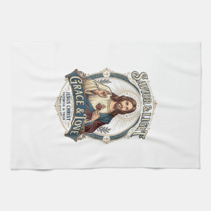 Jesus Thrift Store Vintage Hunting Graphic Tee Chr Kitchen Towel