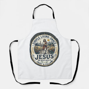 Jesus Tiny House Slow Living Vintage Apron