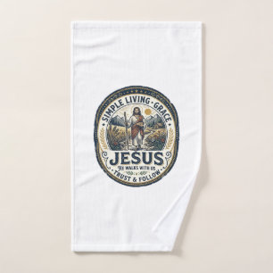Jesus Tiny House Slow Living Vintage Hand Towel