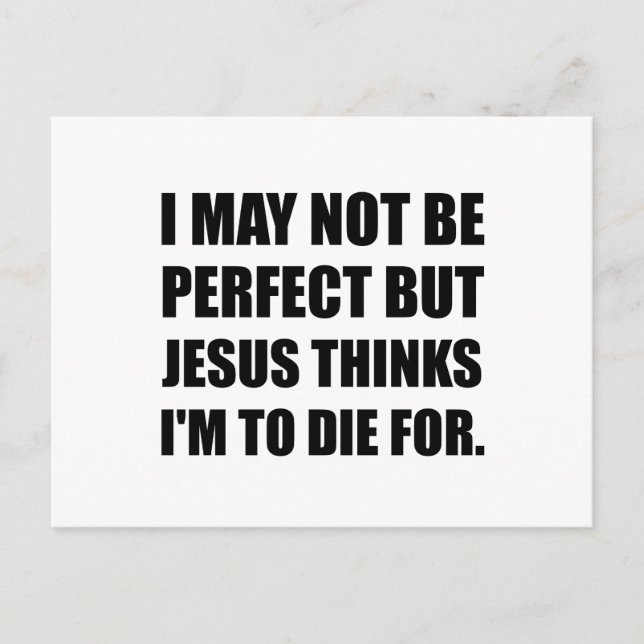 Jesus To Die For Postcard (Front)