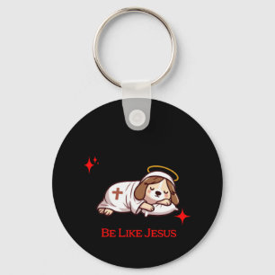 Jesus Took Naps Dog Keychain