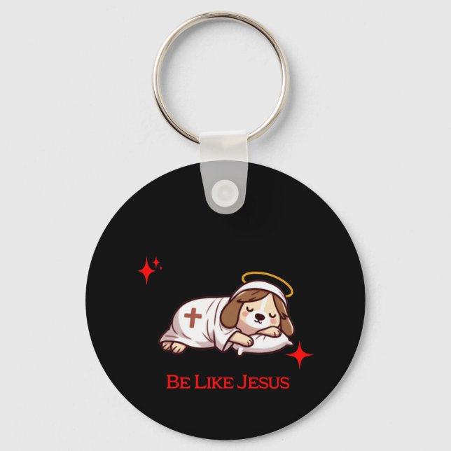 Jesus Took Naps Dog  Keychain (Front)