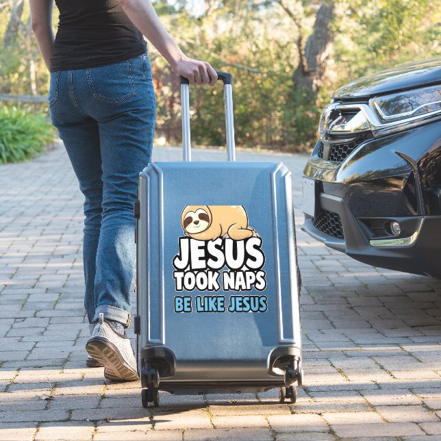 Jesus Took Naps, Funny Sloth (Suitcase Insitu)