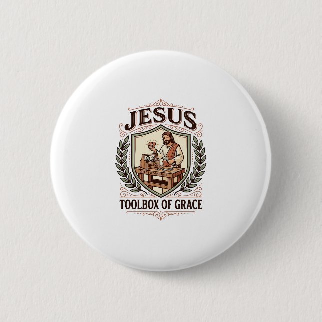 Jesus Toolbox Of Grace Jesus Toolbox Grace Christi 2 Inch Round Button (Front)