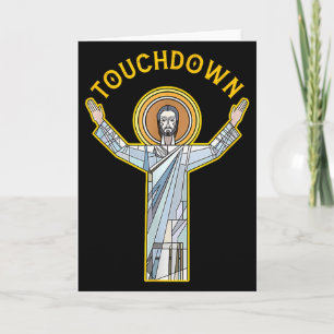 Jesus Touchdown Fun Christian Faith Saying Meme Ch Card