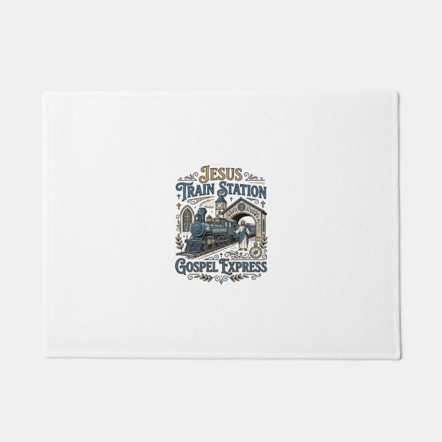 Jesus Train Station Gospel Express Jesus Train Sta Doormat (Front)