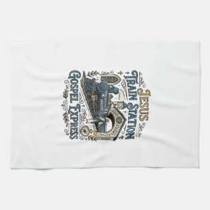 Jesus Train Station Gospel Express Jesus Train Sta Kitchen Towel