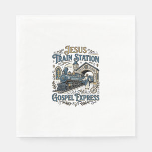 Jesus Train Station Gospel Express Jesus Train Sta Napkin