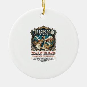 Jesus Trucker Long Haul T-Shirt Inspirational Fait Ceramic Ornament