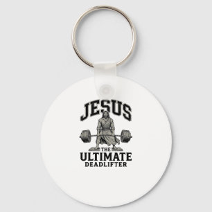 Jesus Ultimate Deadlifter Vintage Gym Shirt Design Keychain