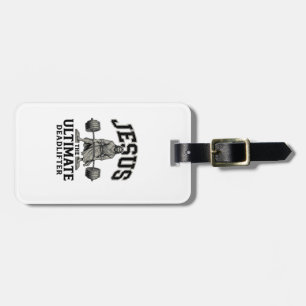 Jesus Ultimate Deadlifter Vintage Gym Shirt Design Luggage Tag