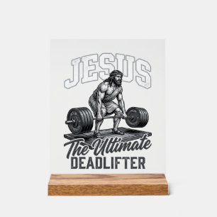 Jesus Ultimate Deadlifter Vintage Vector Shirt Des Acrylic Sign