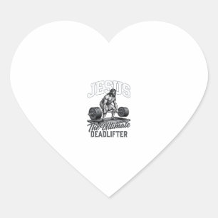 Jesus Ultimate Deadlifter Vintage Vector Shirt Des Heart Sticker
