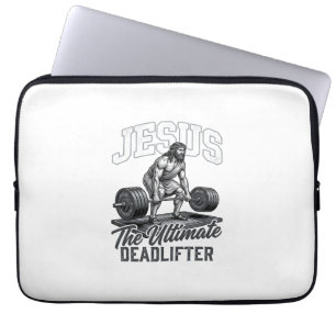 Jesus Ultimate Deadlifter Vintage Vector Shirt Des Laptop Sleeve