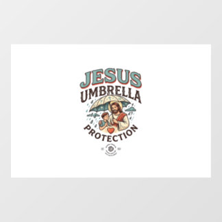 Jesus Umbrella Protection Jesus Umbrella Protectio Window Cling