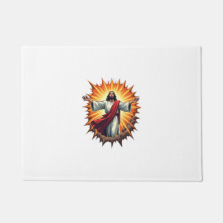 Jesus Victory Burst Vintage Engraving Shirt Doormat