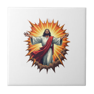 Jesus Victory Burst Vintage Engraving Shirt Tile