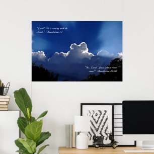 Jésus vient dans les nuages Inspirationnel Poster