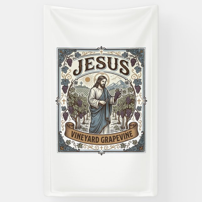 Jesus Vineyard Grapevine Jesus Vineyard Grapevine  Banner (Vertical)