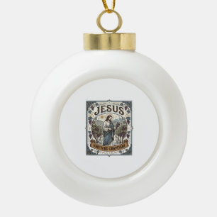 Jesus Vineyard Grapevine Jesus Vineyard Grapevine  Ceramic Ball Christmas Ornament
