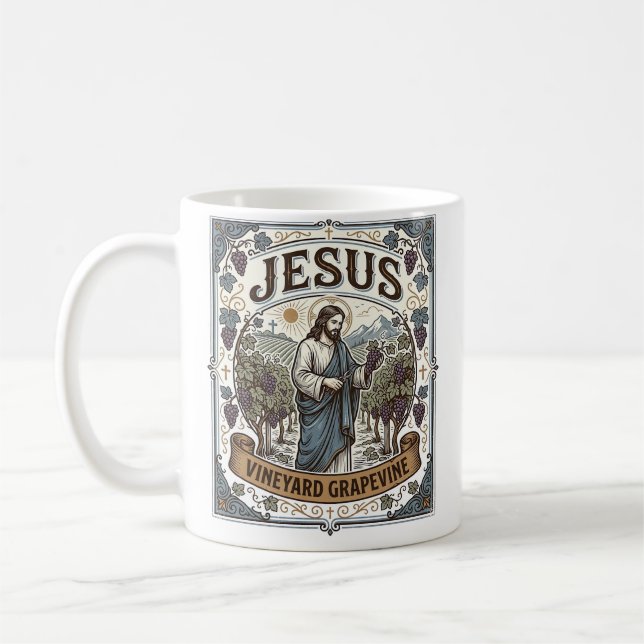 Jesus Vineyard Grapevine Jesus Vineyard Grapevine  Coffee Mug (Left)