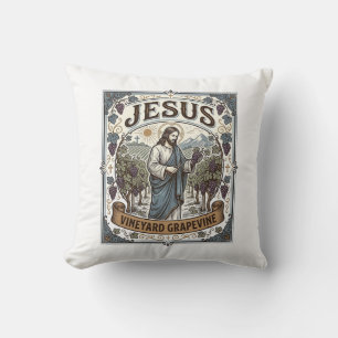 Jesus Vineyard Grapevine Jesus Vineyard Grapevine Throw Pillow