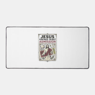 Jesus Vintage Ticket Admission Jesus Vintage Ticke Desk Mat