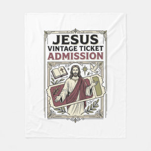 Jesus Vintage Ticket Admission Jesus Vintage Ticke Fleece Blanket