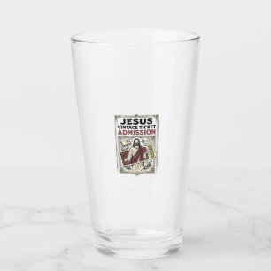 Jesus Vintage Ticket Admission Jesus Vintage Ticke Glass