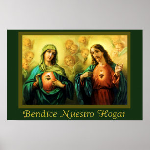 Jesus & Virgen Bendicion del Hogar Spanish Poster