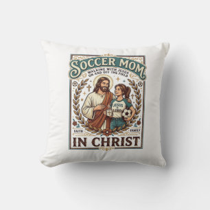 Jesus Volleyball Softball Soccer Vintage Shirt Chr Throw Pillow