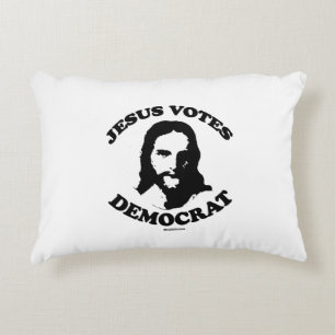 Jesus votes democrat accent pillow