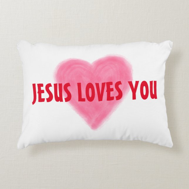 JÉSUS VOUS AIME Coussin ACCENT (Devant)