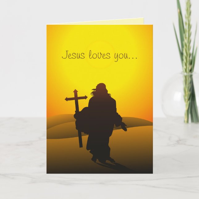 Jésus Vous Aime Écrire Carte de Pâques (Devant)