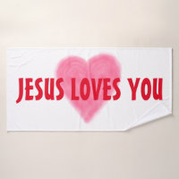JESUS VOUS AIME Ensemble de serviettes de bain