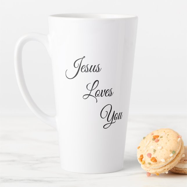 Jésus Vous Aime La Mug De Café Latte (En situation)