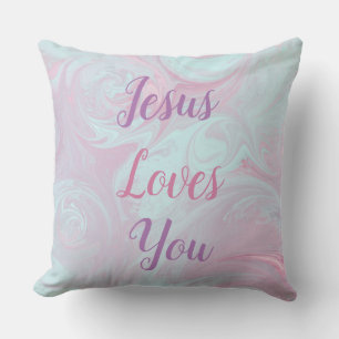 Jésus vous aime Marbre Coussin décoratif