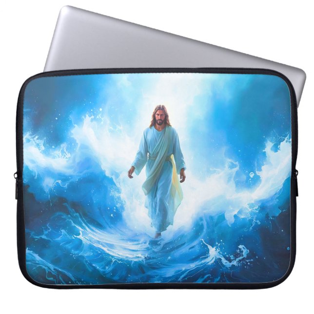 Jesus Walking in the Ocean Laptop Case/Protector Sleeve (Front)