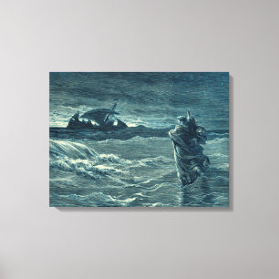 Jesus Walking on the Sea Bible Canvas Print