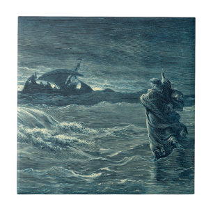 Jesus Walking on the Sea   Bible Tile