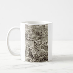 Jesus walking on water coffee mug
