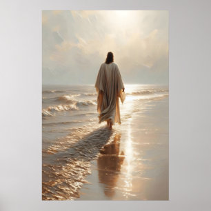 Jesus Walking on Water Jesus Painting Christian Pr Poster
