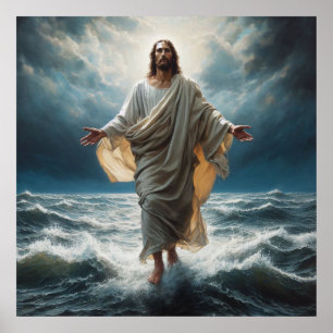 Jesus Walking on Water Poster