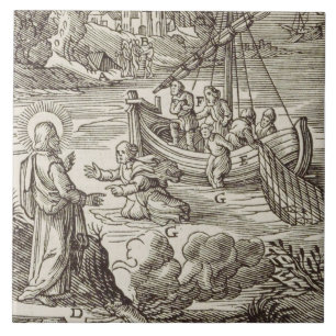 Jesus walking on water tile