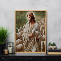 Jesus Walking With His Lambs
