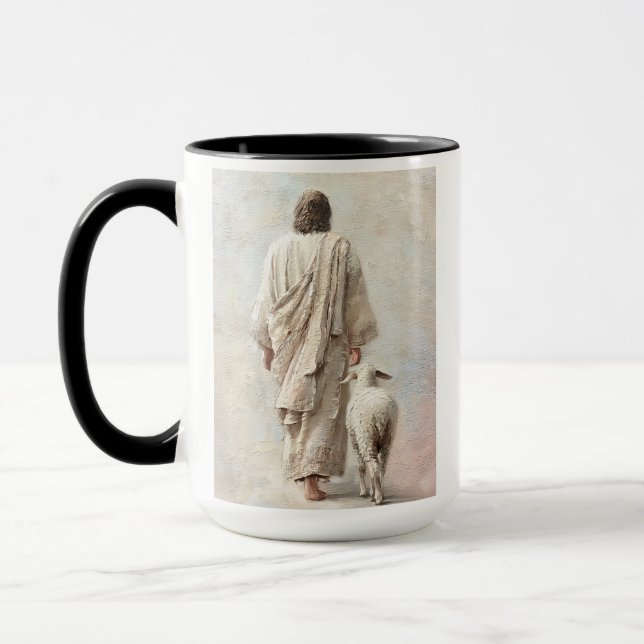 Jesus Walking with the Lamb Mug (Left)