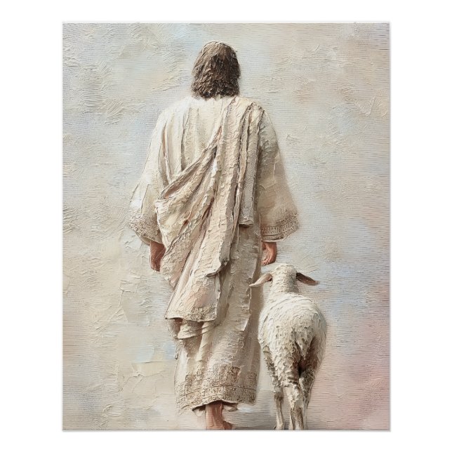 Jesus Walking with the Lamb Poster (Front)