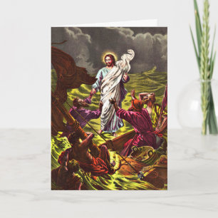 Jesus Walks on Water Greeting card