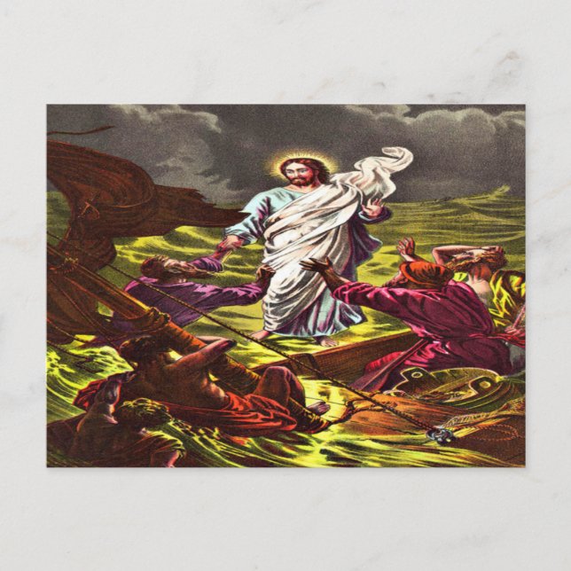 Jesus Walks on Water postcard (Front)