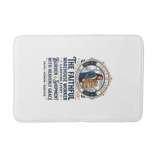 Jesus Warehouse Logistics Graphic Tee Christian Ar Bath Mat (Front)